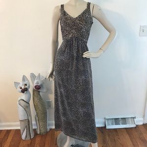Robbie Bee Leopard Chiffon Sleeveless Maxi Dress 8